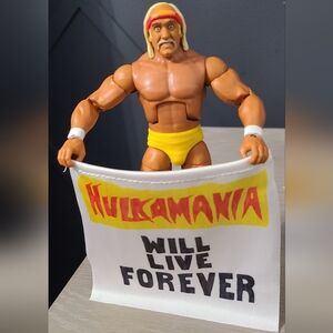 Mattel Hulk Hogan Action Figure with Banner
